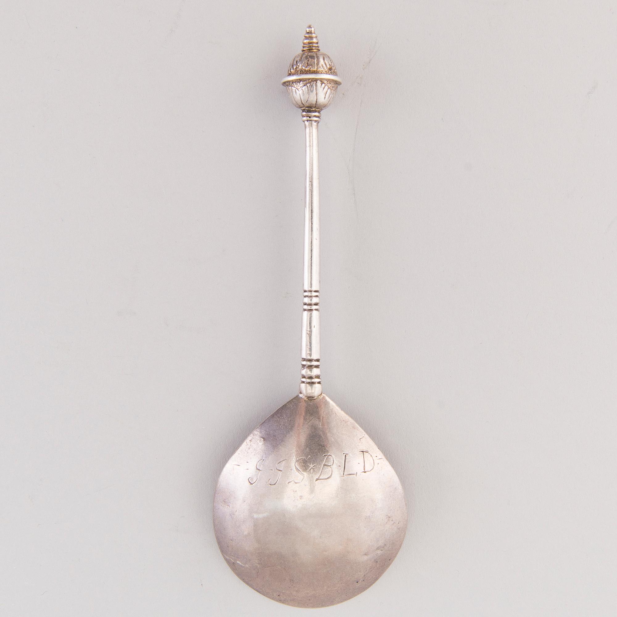 SKED, silver, oidentifierad silversmed, 1600-tal.