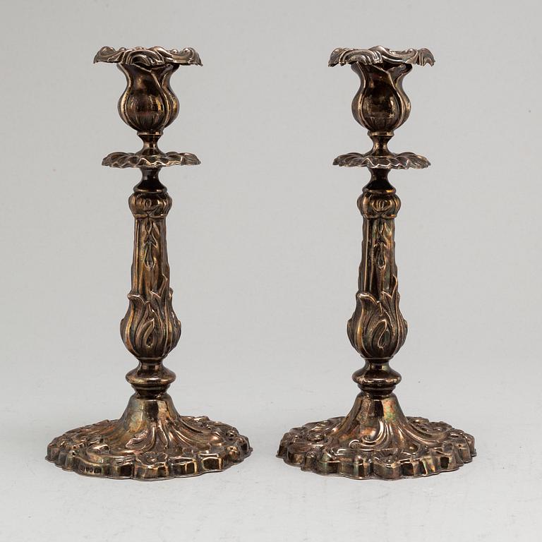 ADOLF LILLJA, a pair of silver candlestciks, Stockholm, 1848.