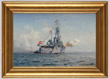Christian Benjamin Olsen, Artillery Ship "Nils Juel" Salutes to Iceland.