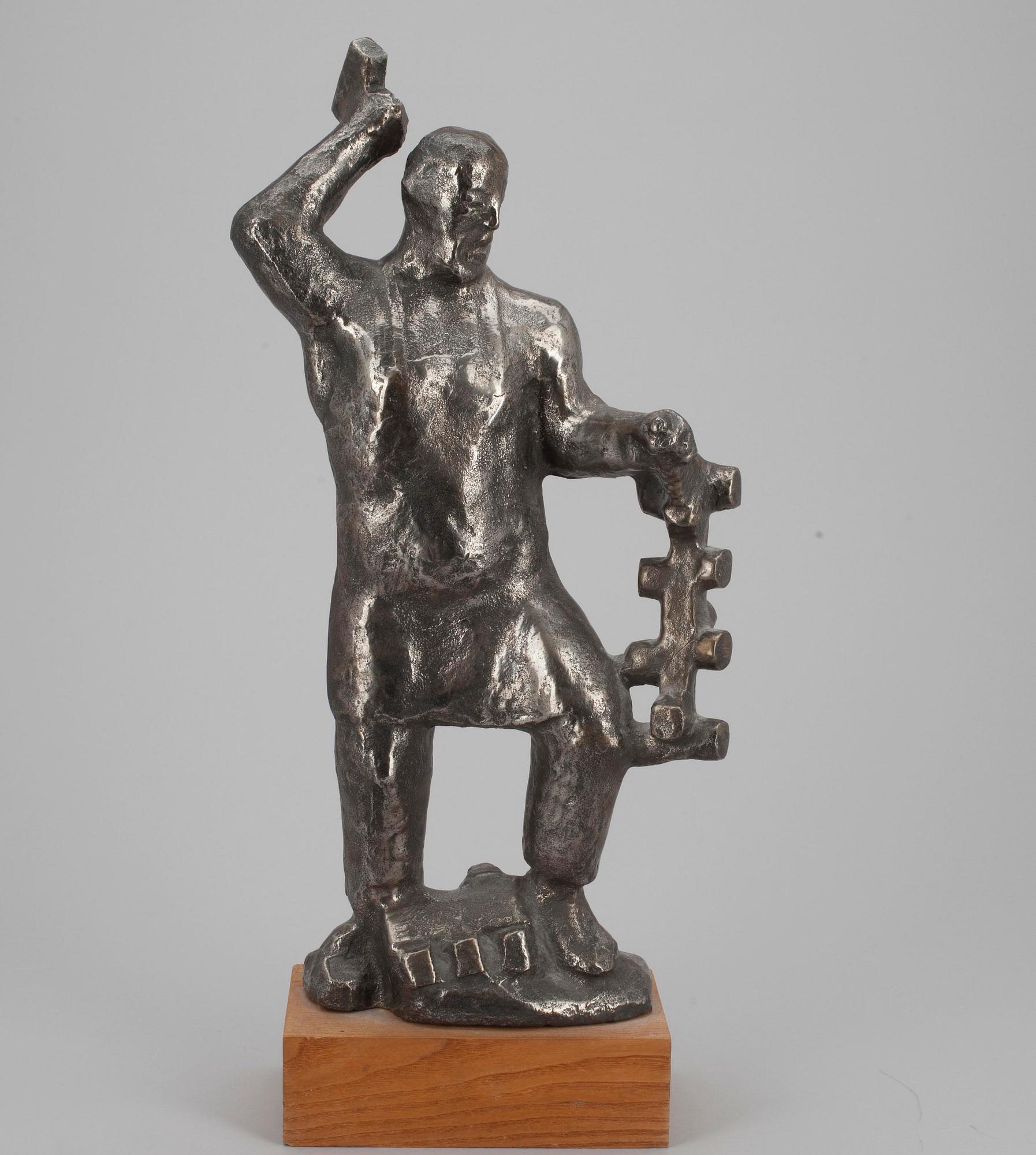 ALLAN EBELING, skulptur, tenn, signerad.