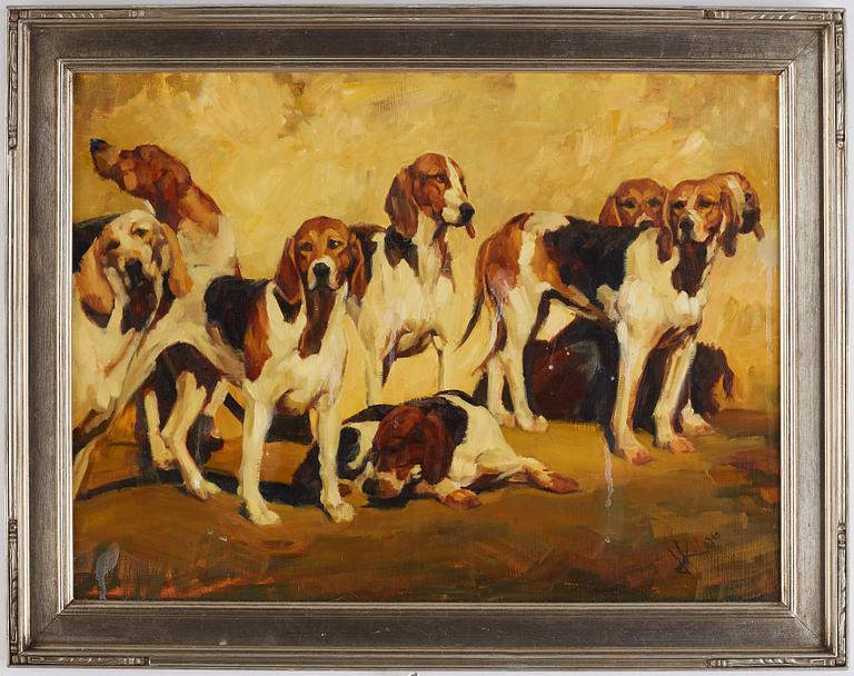 Unidentified artist, oil on board, signed HK? and dated '06.