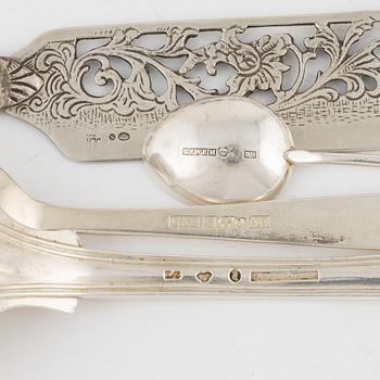 Bestick, 77 st, silver, bl a Gustaf Theodor Folcker, Stockholm 1841,