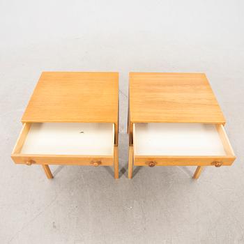 Sven Engström and Gunnar Myrstrand, a pair of oak bedside tables, "Casino", Tingströms, Bra Bohag, 1960s.