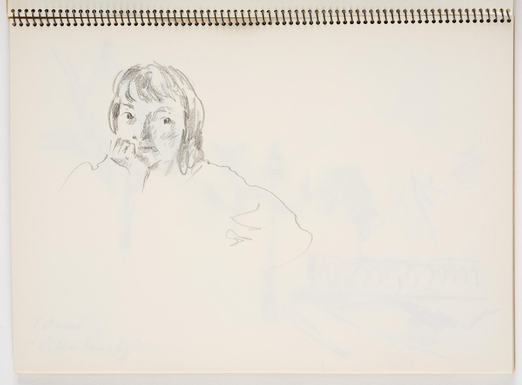 Lotte Laserstein, Skissblock med 23 teckningar varav 3 signerade.