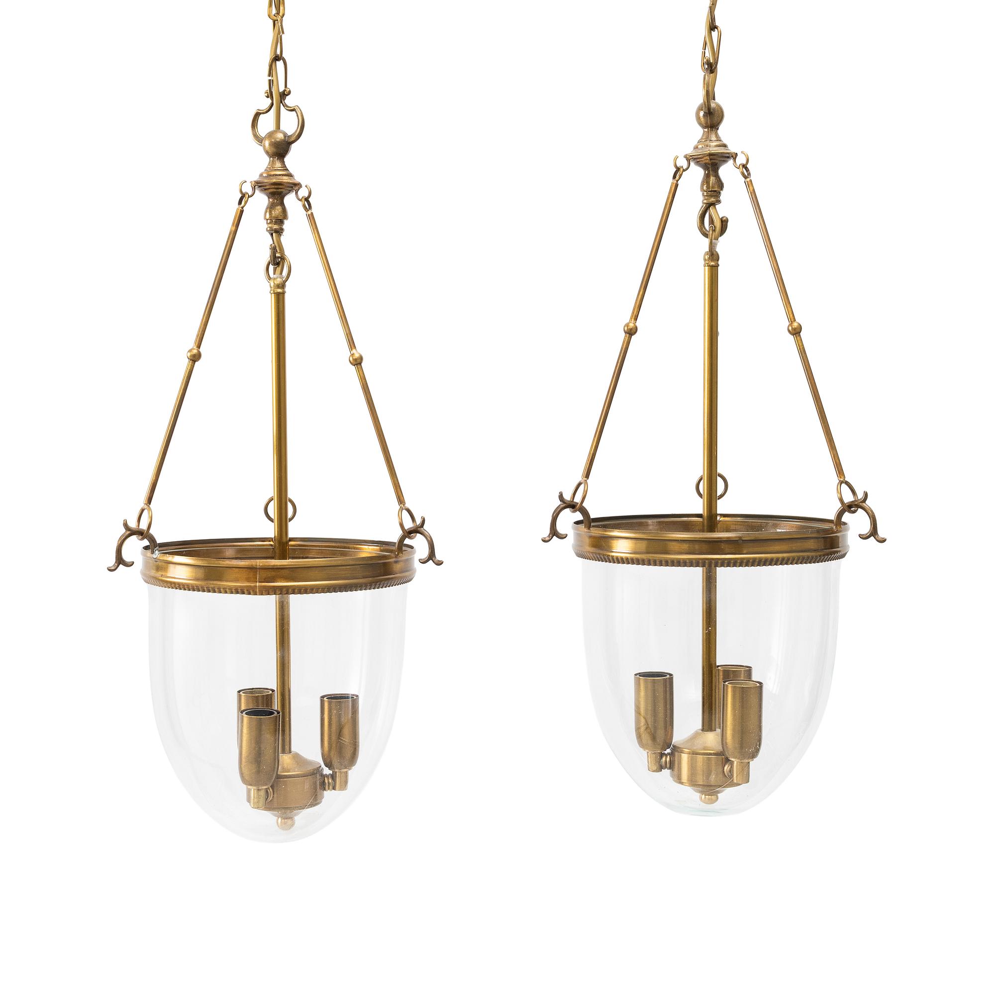 Ceiling lamps, a pair, second half of the 20th century.