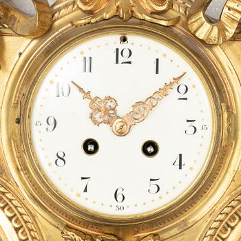 A bronze Louis XVI style wall clock, Japy Frères, France, circa 1900.
