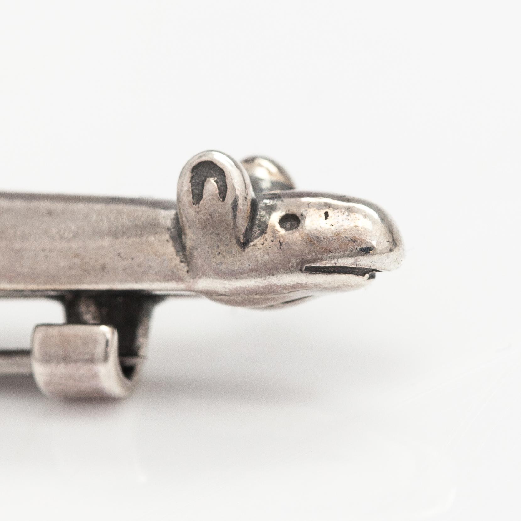 Brosch "Älghuvud", sterlingsilver. Kalevala Koru, Helsingfors.