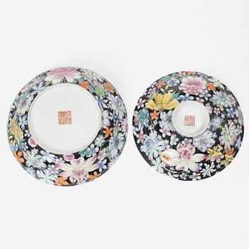 Skål med lock, porslin. Kina, sen Qingdynasti/1900-tal.