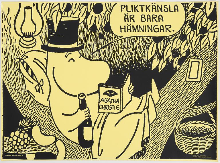 Tove Jansson, affischer, 6 st, Bull's Presstjänst, Art Work Shop.