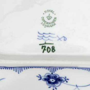 Royal Copenhagen, A 'Blue fluted' dinner and coffee service, most half lace (92 pieces).