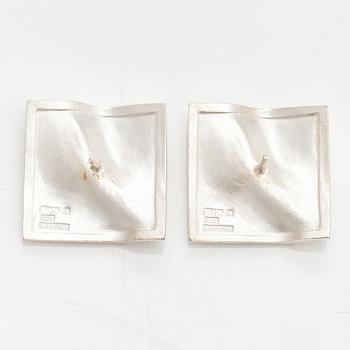 Björn Weckström, A pair of sterling silver earrings "Shields". Lapponia.