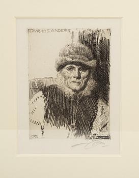 ANDERS ZORN, etching, 1919, signed in pencil.