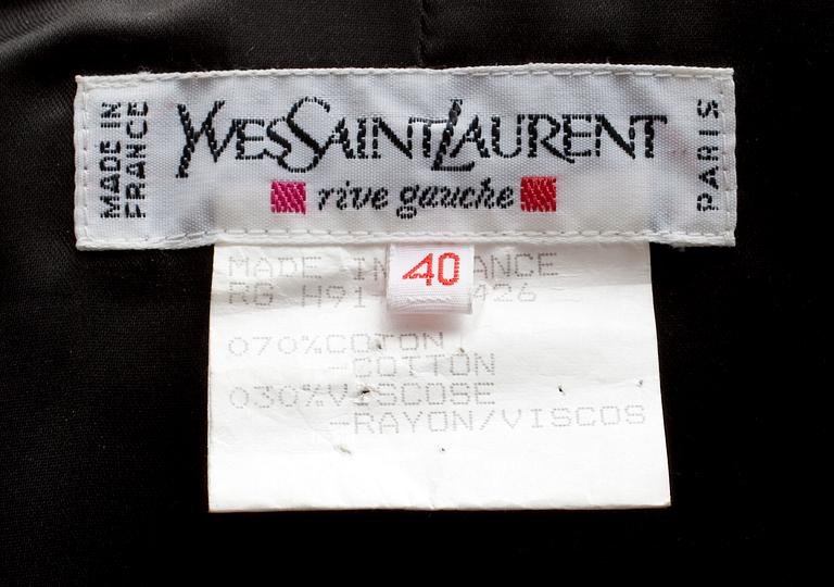 An two-piece Yves Saint Laurent suit, prob winter 1991.