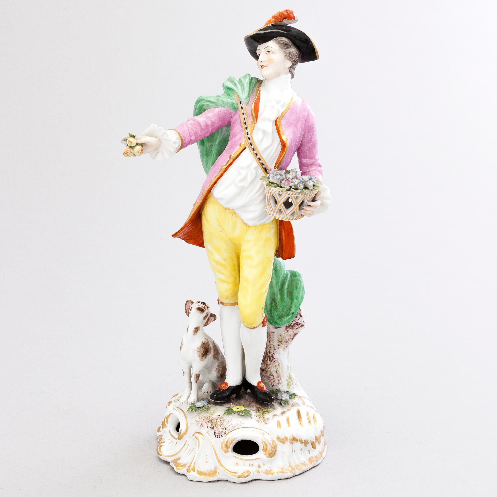 A porcelain figurine by Meissen, Germany.