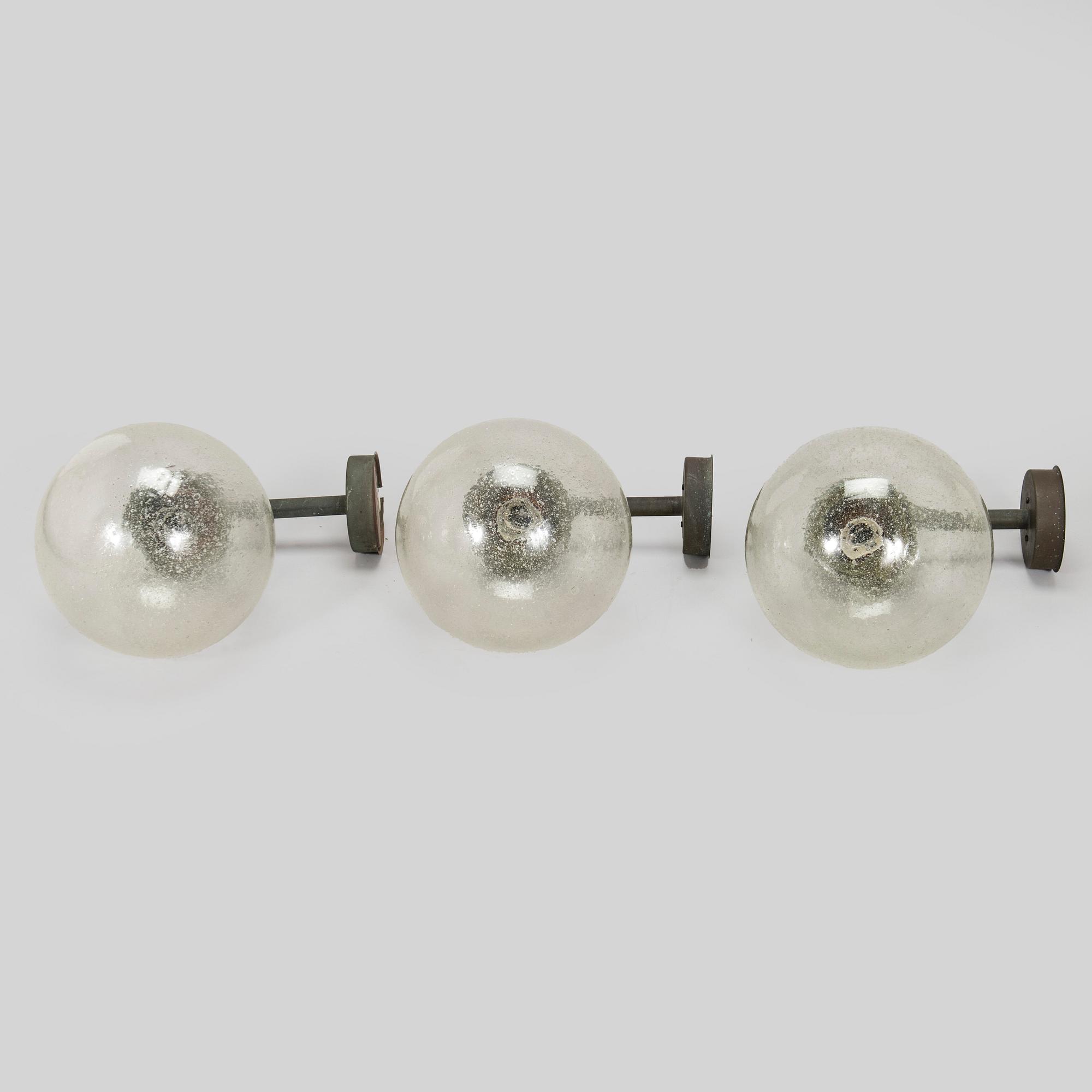 Lisa Johansson-Pape, A set of three 1970s outdoor wall lights '17-015A' for Stockmann Orno.