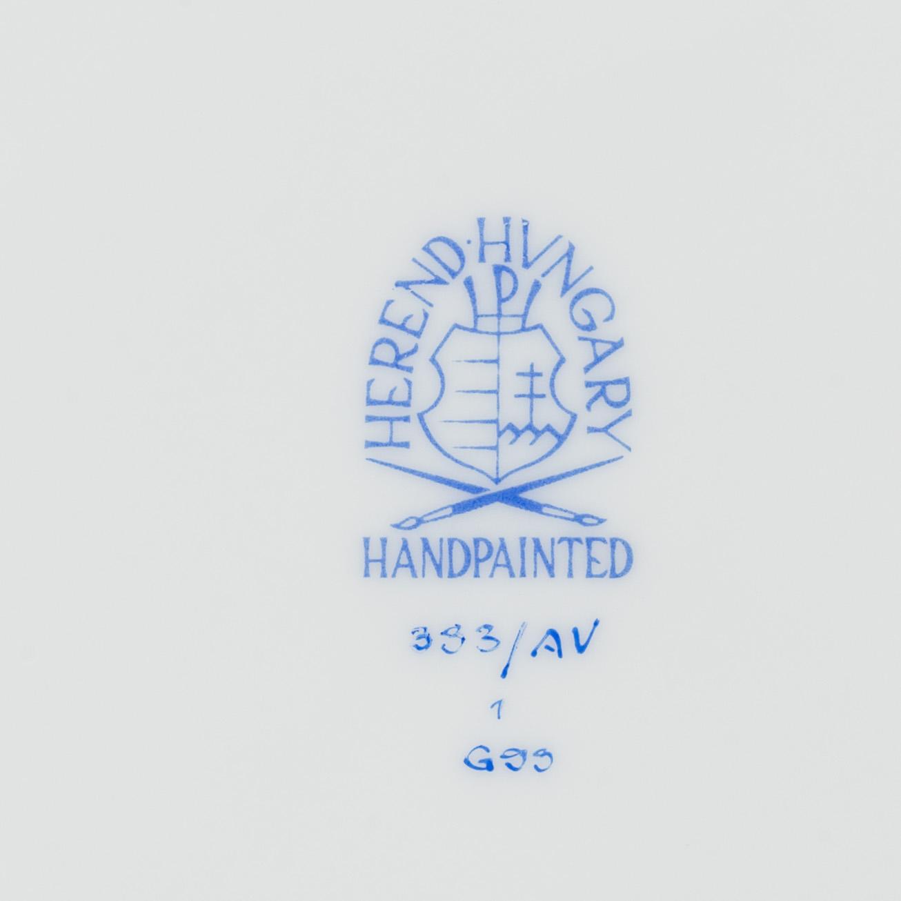 Porcelain tableware, 10 pieces, Herend, Hungary.