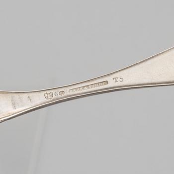 A set of seven Swedish silver spoons, marks of Barkander & Söhrling, Linköping 1825.