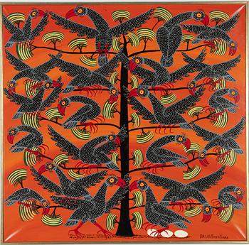 Daudi Tingatinga , Guinea Fowl in Trees,