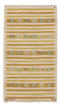 226. Barbro Nilsson, A carpet, "Hjortron", flat weave, ca 145,5 x 78,5-80.5 cm, signed AB MMF BN.