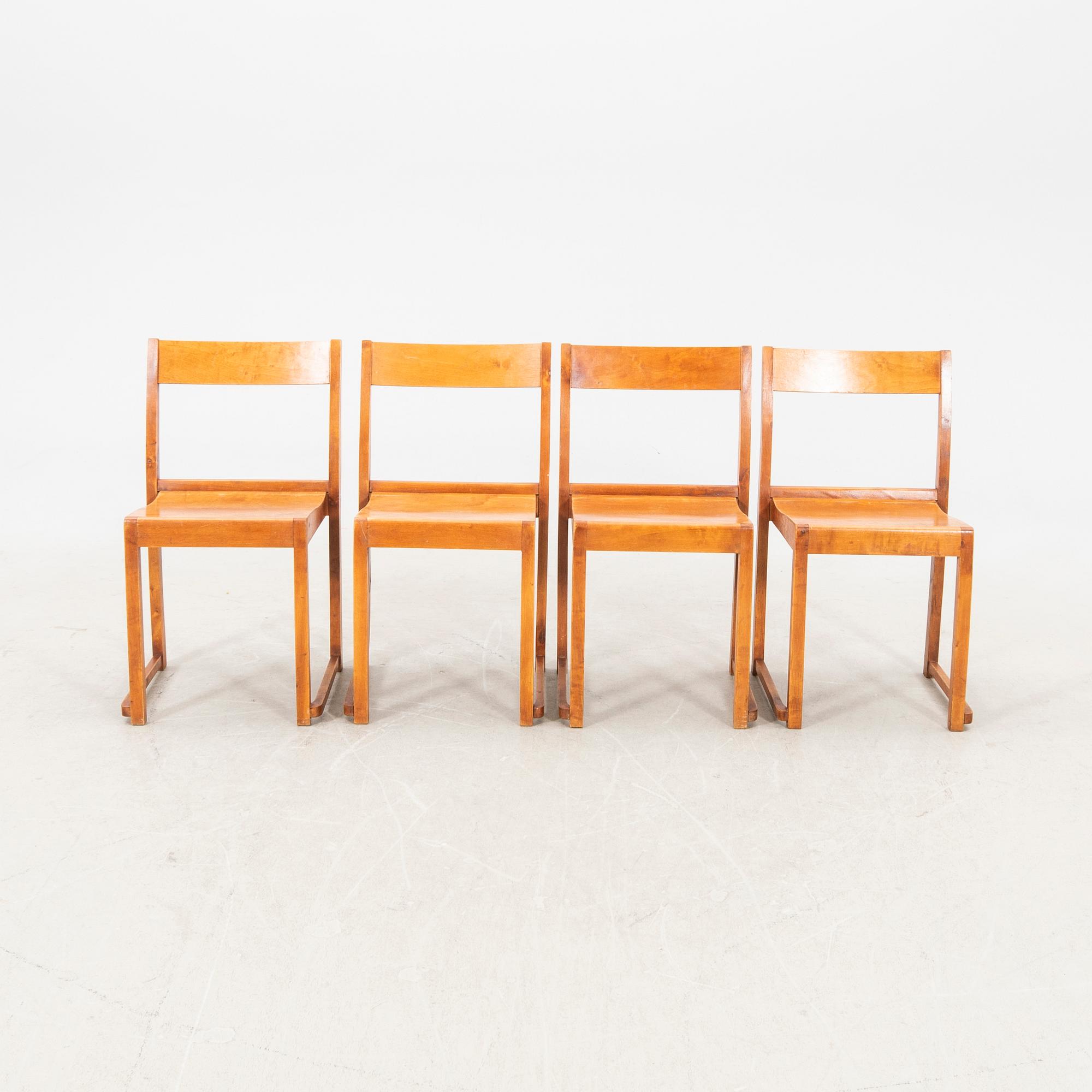 Sven Markelius, stolar 4 st "Orkesterstolen" 1900-talets mitt.