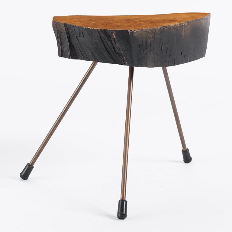 Carl II Auböck, a tree trunk table, the Carl Auböck Workshops, Vienna, Austria, probably 1950s.