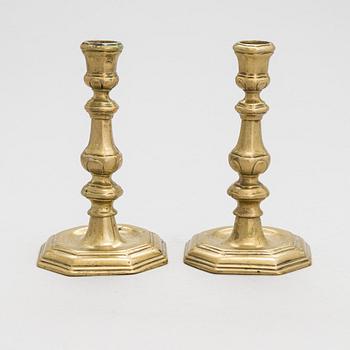 A pair of 18th century Flanders candlesticks.