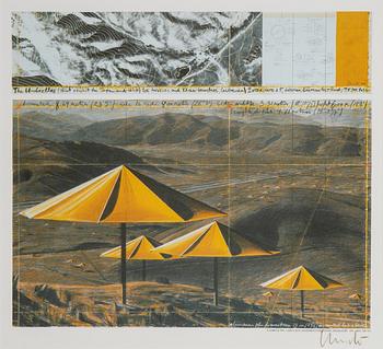 Christo & Jeanne-Claude, offset in colours, diptyk, 1991, signed.