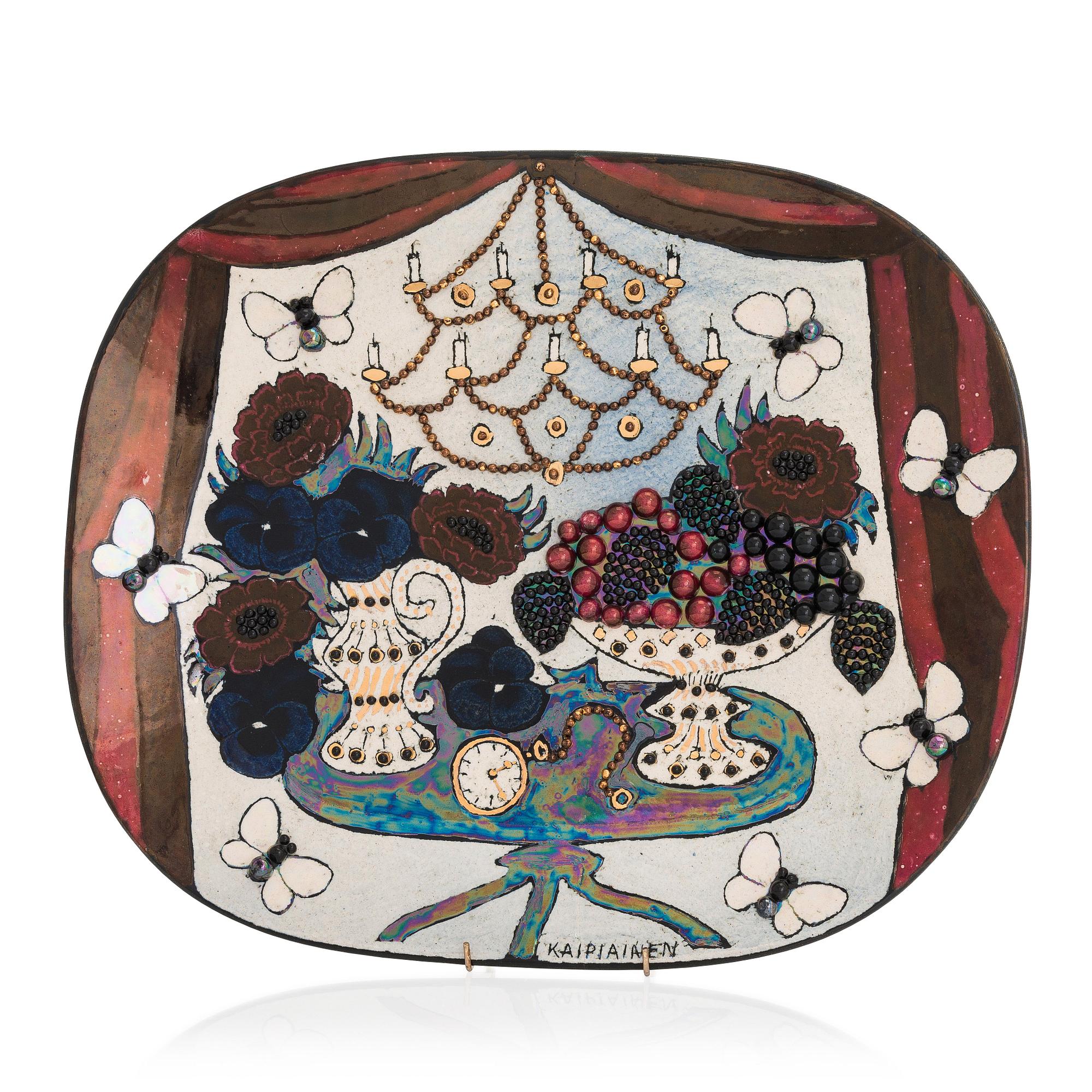 Birger Kaipiainen, dekorationsfat, keramik, signerat Kaipiainen Arabia.