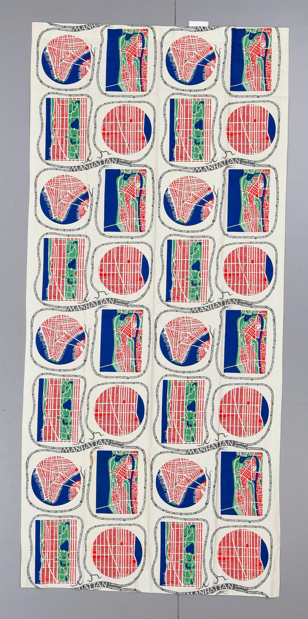 GARDINER, ett par, "Manhattan", Josef Frank, Firma Svenskt Tenn.