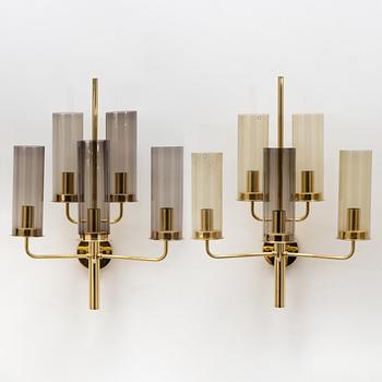 Hans-Agne Jakobsson, a pair of wall sconces, "Sonata", model "V169-5", Hans-Agne Jakobsson AB, Markaryd, 1960s-70s.
