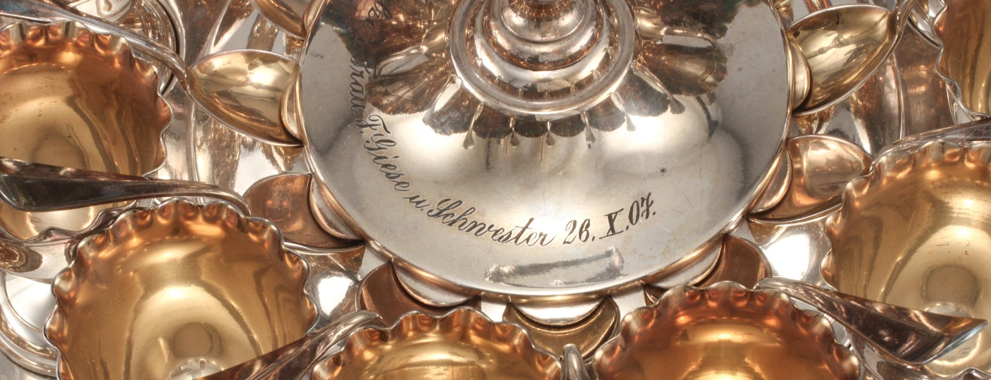 ÄGGSERVIS, nysilver, WMF, Tyskland, 1900-talets början.