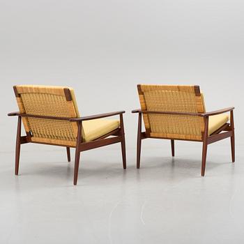 A pair of armchairs by Hans Olsen, Juhl Kristensen, Denmark.