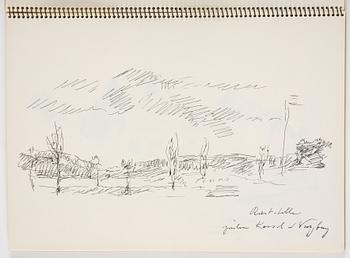 Lotte Laserstein, Skissblock med 23 teckningar varav 3 signerade.