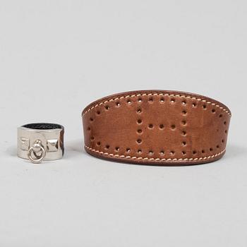 Hermès, bracelet "Eclipse" and ring "Collier de Chien".