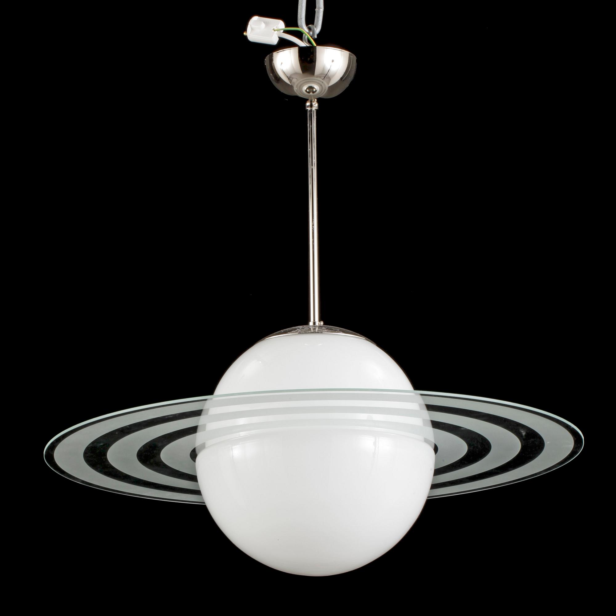 TAKLAMPA, "Saturnuslampa".  1900-tal. Höjd 55 cm.