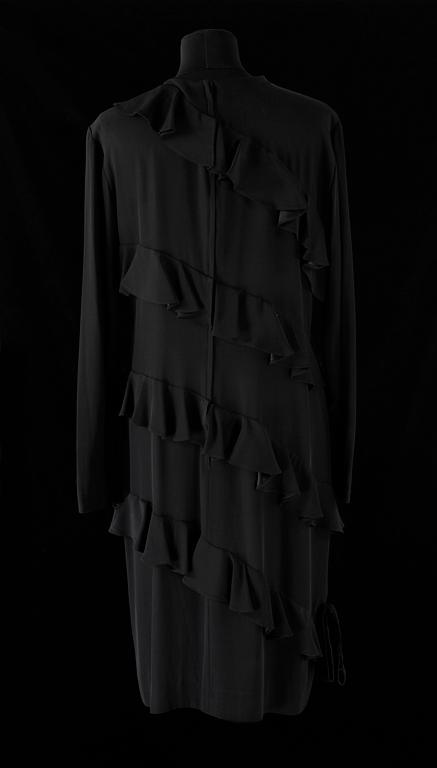 A black evening dress by Balenciaga.