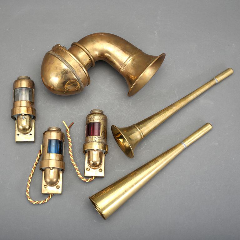 MISTLURAR samt LANTERNOR, 6 delar (3+3), 1900-tal.