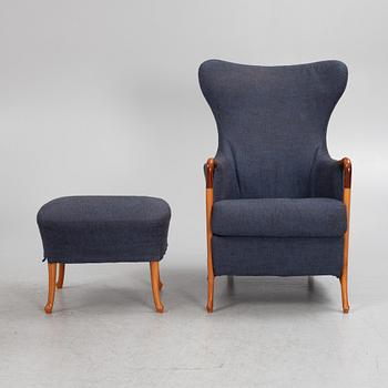 Umberto Asnago, fåtölj med fotpall, "Progetti", Giorgetti, 2000-tal.