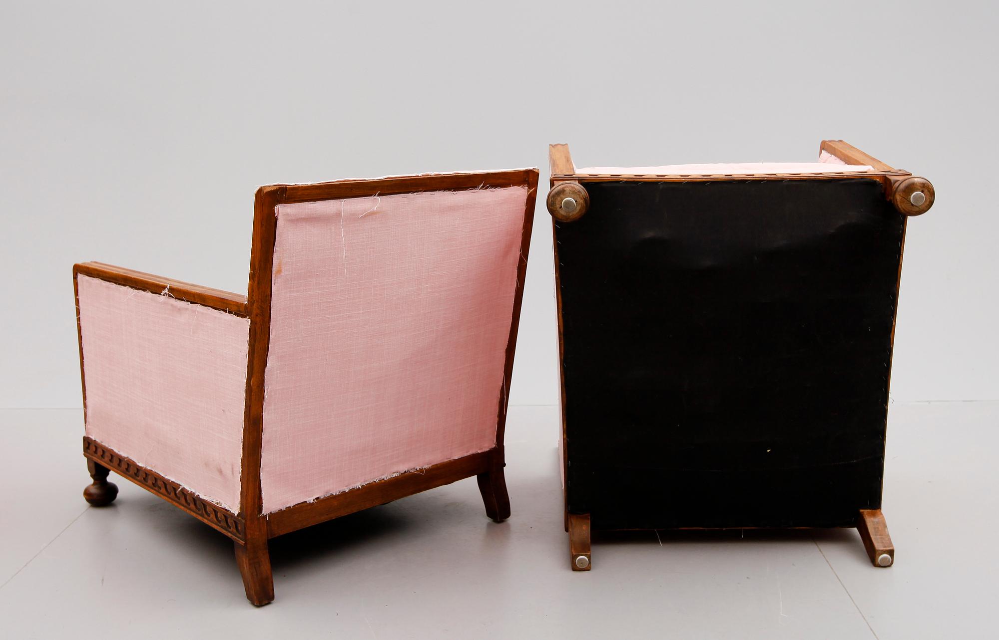 FÅTÖLJER, 1 par, art déco, 1920-/1930-tal.
