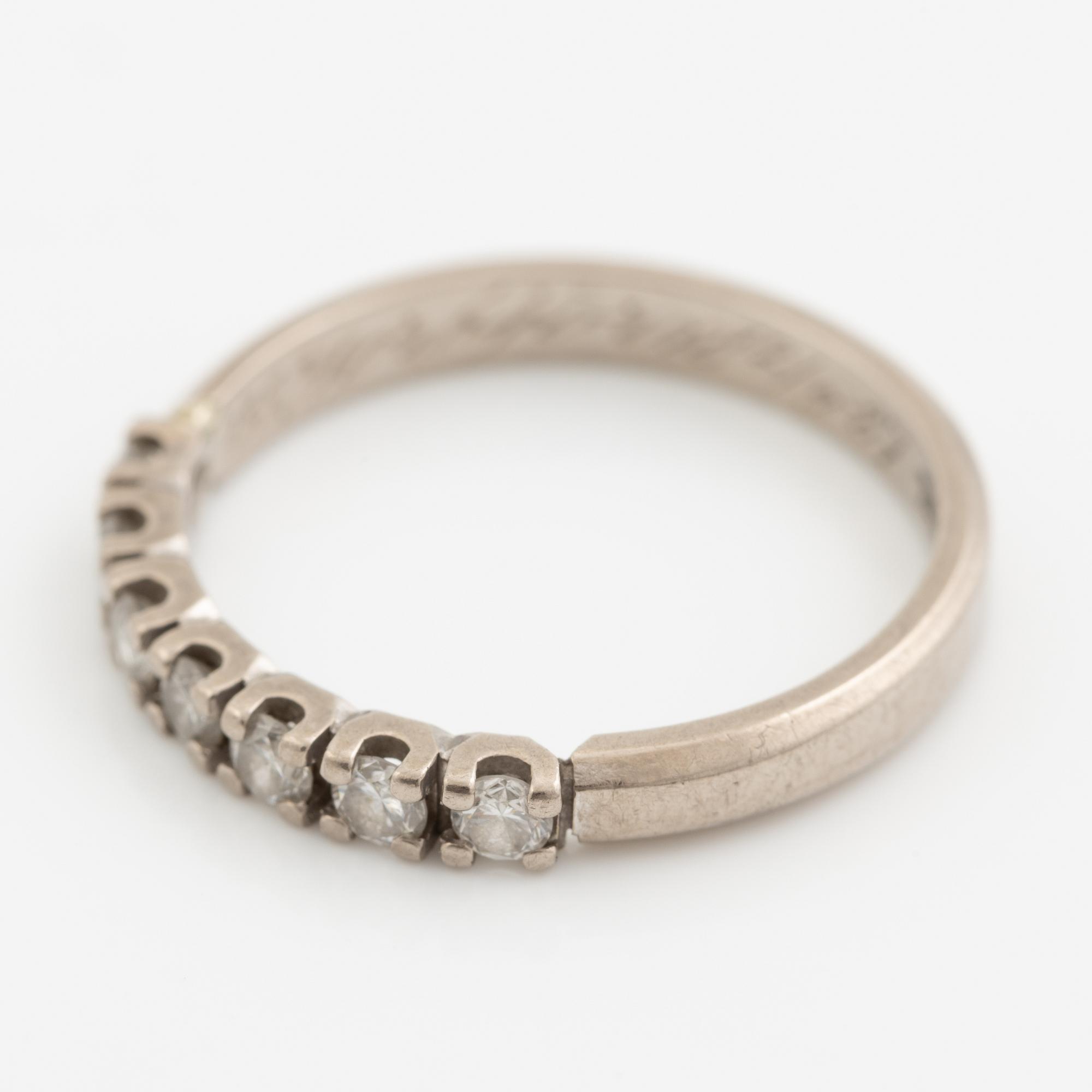 Ring, half eternity band, Strömdahls, 18K white gold set with brilliant-cut diamonds.