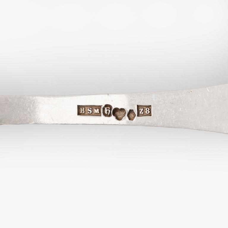 Mockaskedar 12 st, silver,  Svedboms Guldsmeds Ab Hov, Sverige 1950.