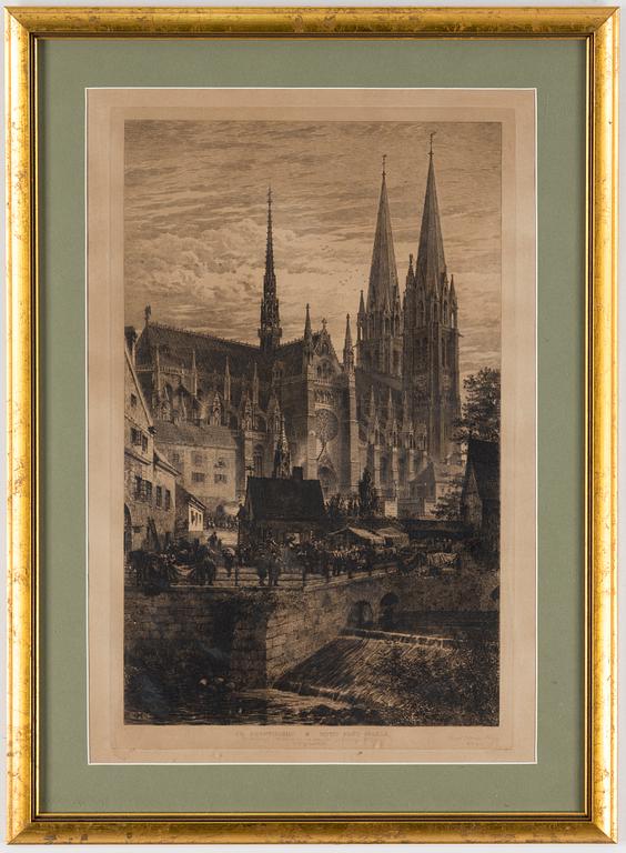 AXEL HERMAN HÄGG, Etching, 1881, signed.