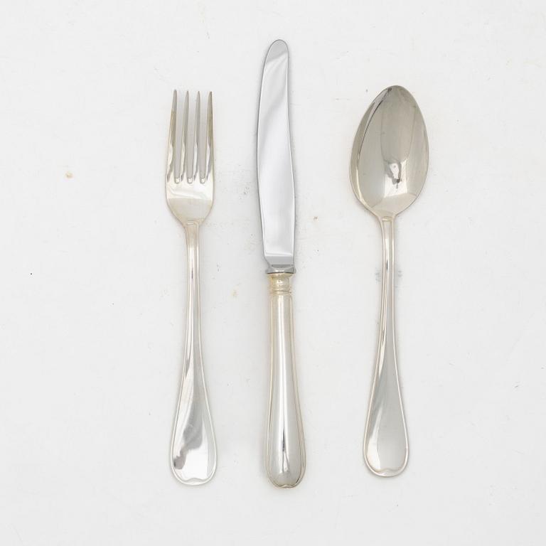 Bestickservis, 24 delar, silver, modell "Svensk rund", GAB, Eskilstuna, 2003-2005.