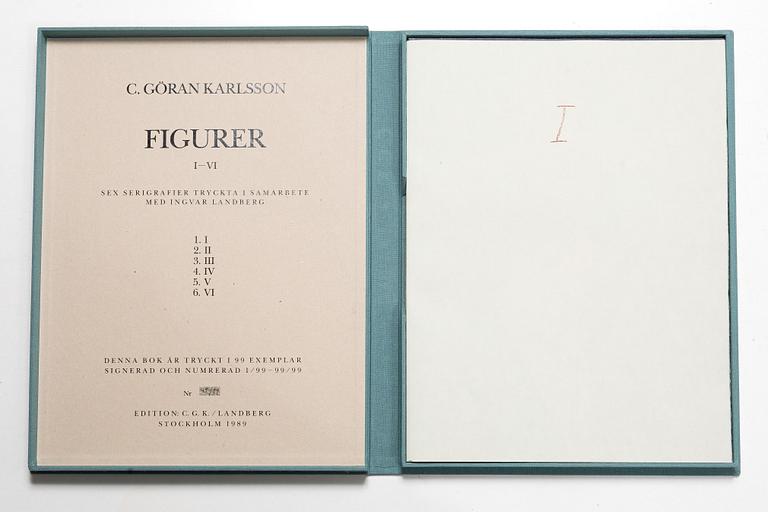 C Göran Karlsson, "Figurer", mapp med sex serigrafier.