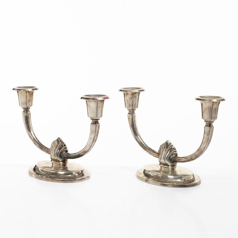 David Andersen, candelabra, a pair, silver, Norway, after 1925.