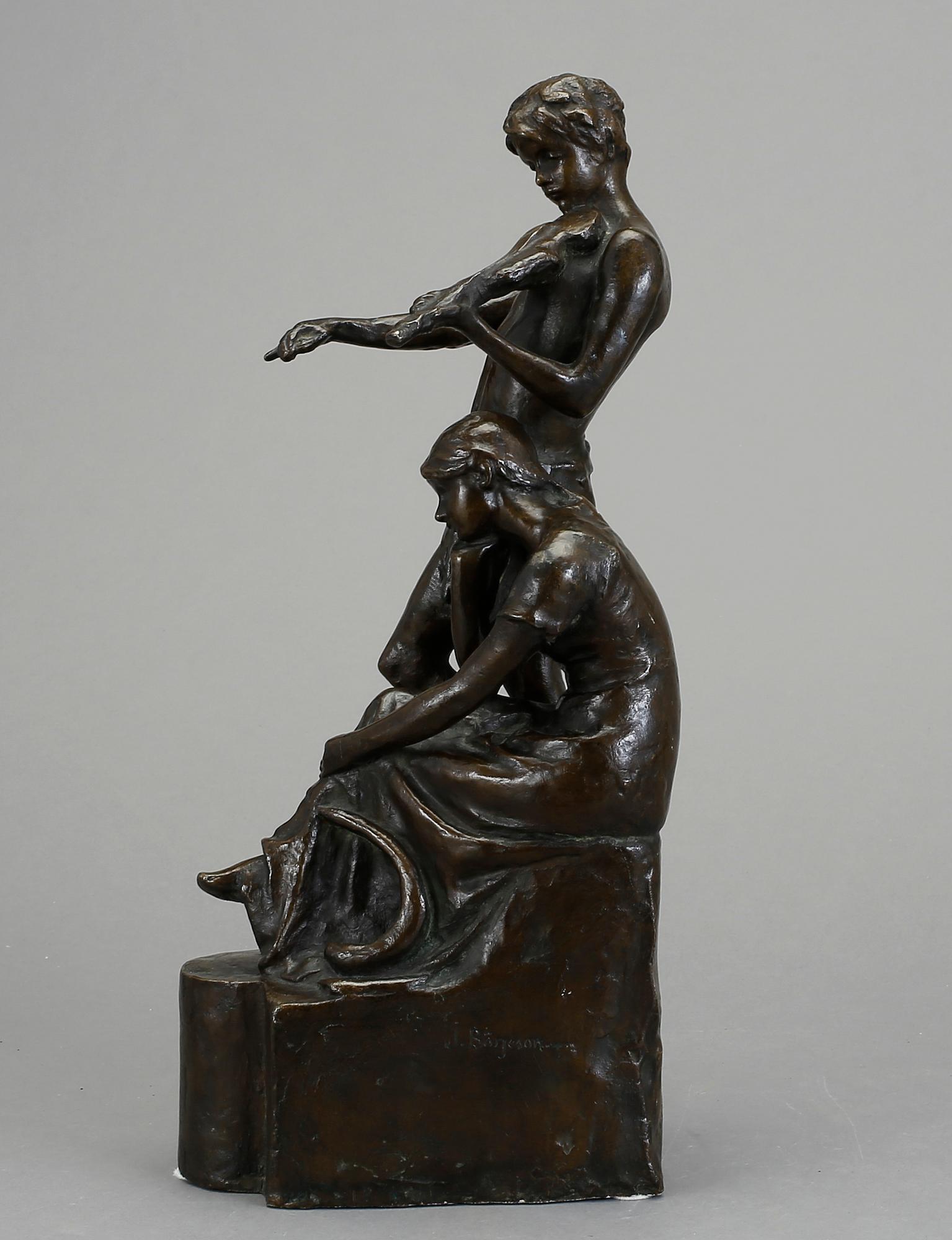 JOHN BÖRJESON, skulptur, brons, signerad J. Börjeson.