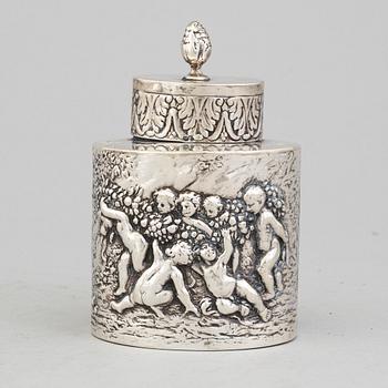 A wsedish 20th century silver tea caddy.