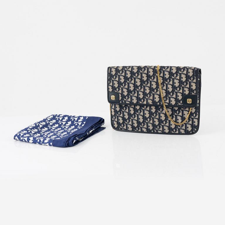 Christian Dior, bag and scarf.