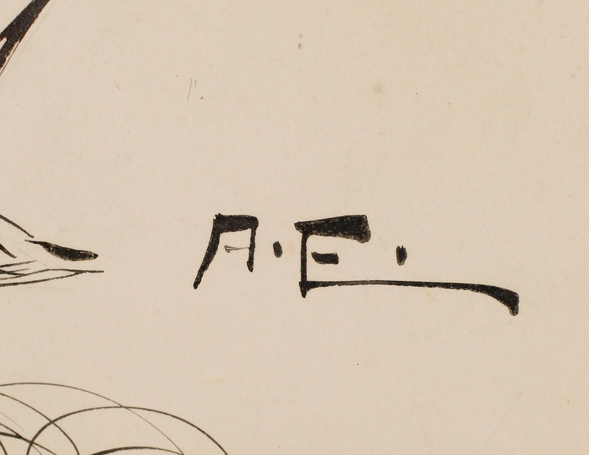 ALBERT EDELFELT, tusch, monogramsignerad. AE.