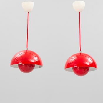 Verner Panton, a pair of 'Flowerpot' ceiling lamps, &Tradition.